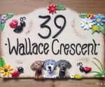 House sign ceramic - Bridge top 10 x 7 Wallace Crescent