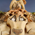 Ceramic Sculpture - The Lion and the Mouse-5