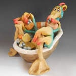 Ceramic Sculpture - Wet behind the feathers-4