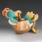 Ceramic Sculpture - Wet behind the feathers-5