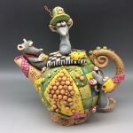 Tea Pot Ceramic, Mouse Family (12)