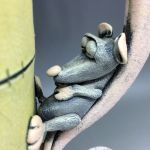 Rat Tea Pot, Ceramic Tall, wrapped rat design (2)