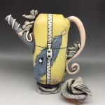 Rat Tea Pot, Ceramic Tall, wrapped rat design (6)