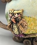 Tea Pot Ceramic Owl, Night and Day
