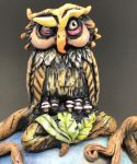Tea Pot Ceramic Owl, Night and Day