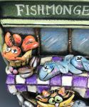 Cat Cuckoo Clock and Pendulum, The Fishmonger (5)