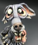 Wolf sculpture, ceramic Harry the Howler